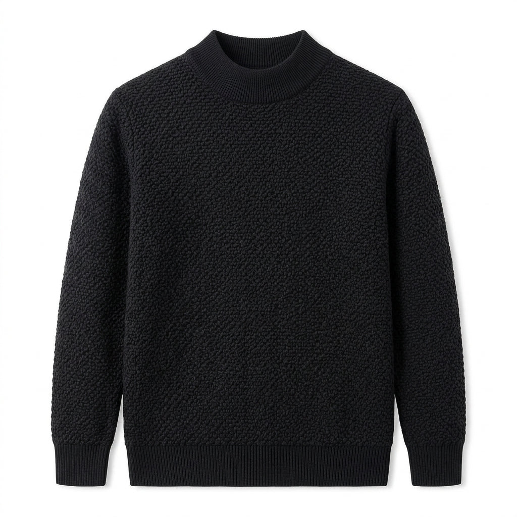 Agtxilue™ Calder Mock-Neck Knit Top – Men's Lightweight Business Casual Long Sleeve Sweater