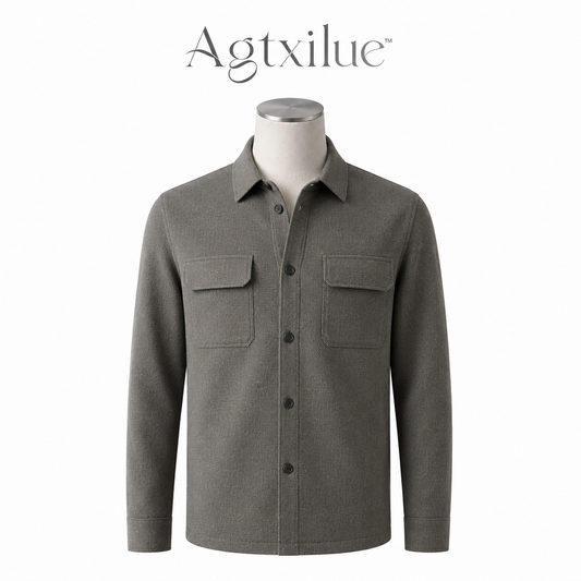 Agtxilue™ Rowan Structured Overshirt – Men's Lightweight Business Casual Shacket Jacket