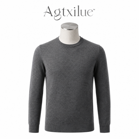 Agtxilue™ Calder Mock-Neck Knit Top – Men's Lightweight Business Casual Long Sleeve Sweater