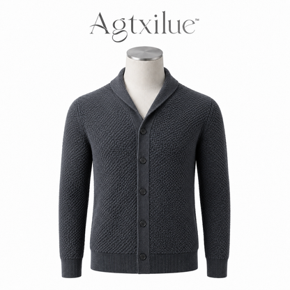 Agtxilue™ Beaumont Textured Cardigan – Men's Button-Up Business Casual Sweater Jacket