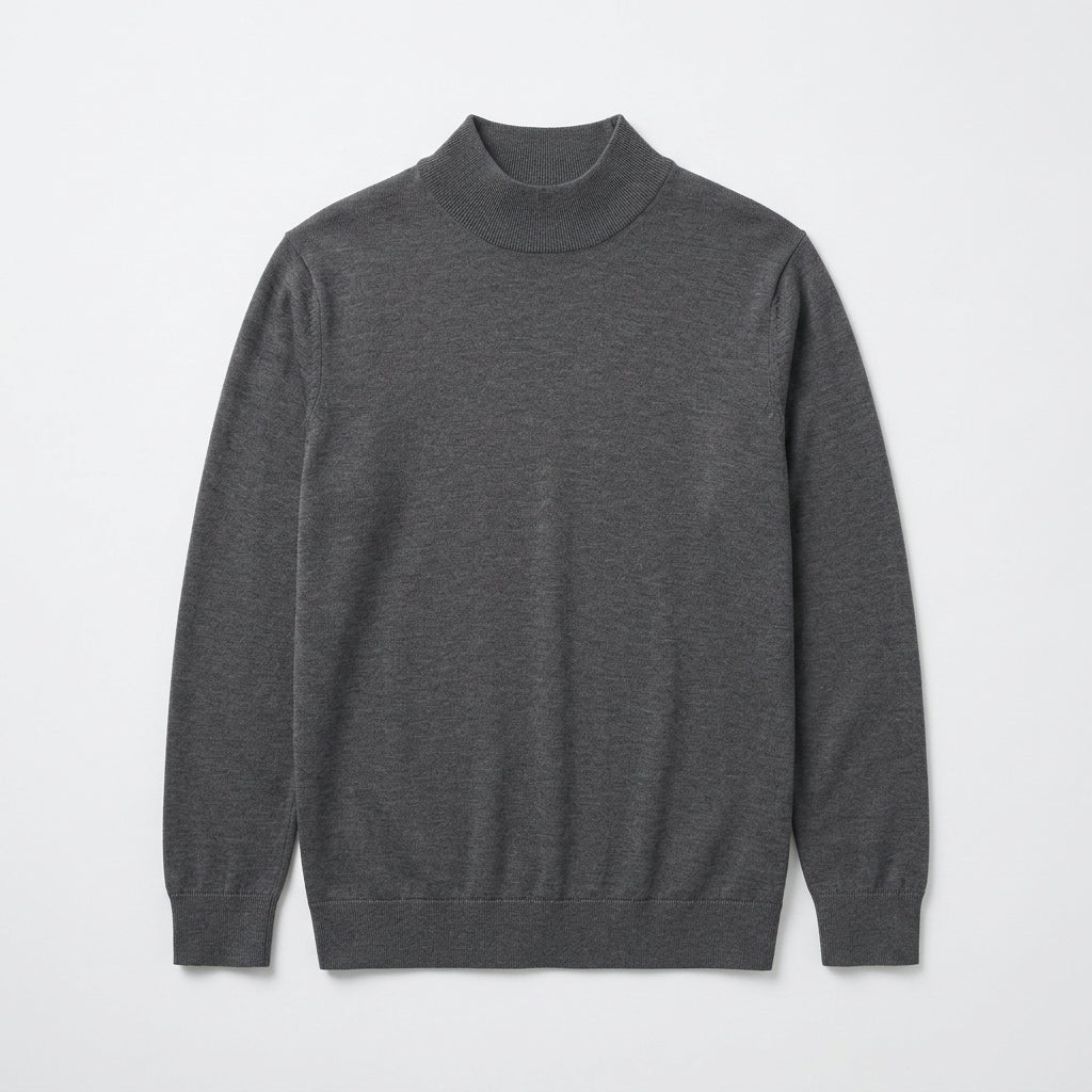 Agtxilue™ Calder Mock-Neck Knit Top – Men's Lightweight Business Casual Long Sleeve Sweater