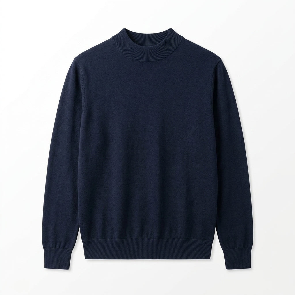 Agtxilue™ Calder Mock-Neck Knit Top – Men's Lightweight Business Casual Long Sleeve Sweater