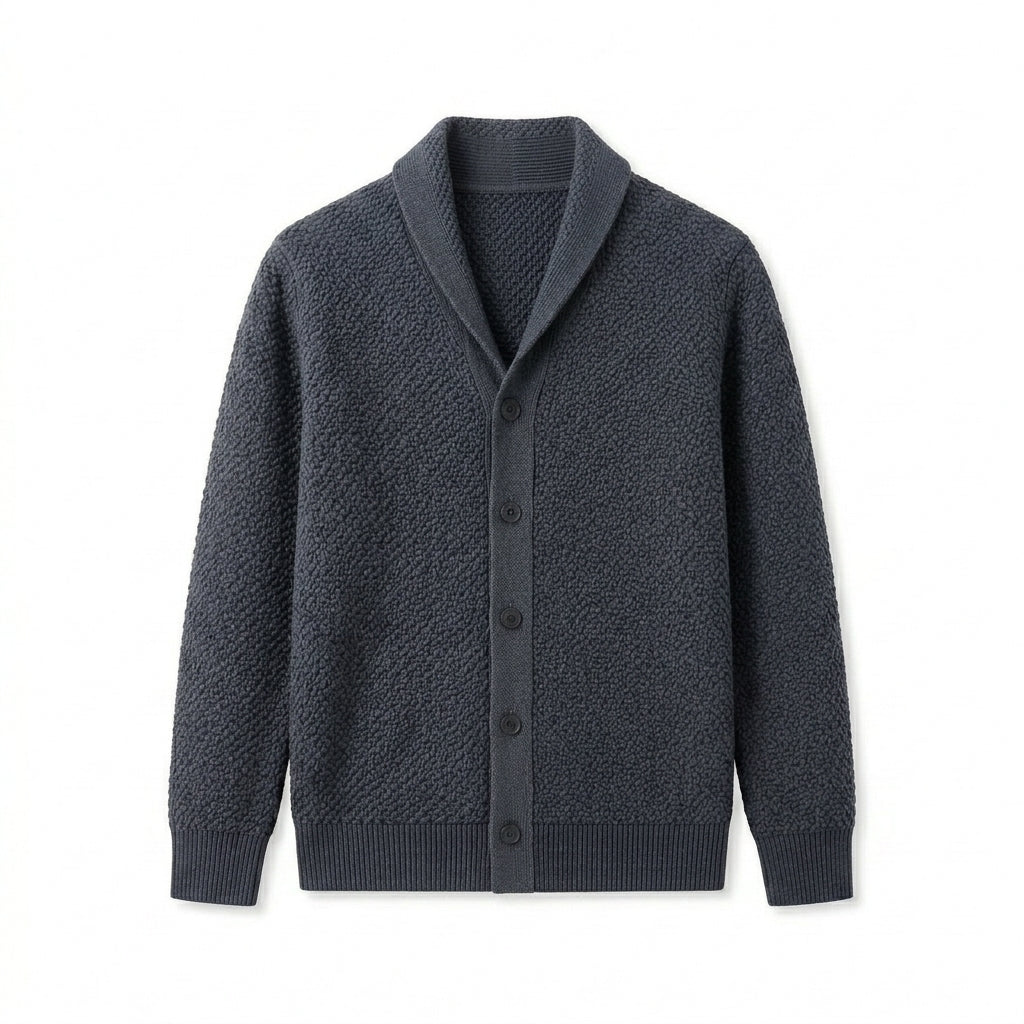 Agtxilue™ Beaumont Textured Cardigan – Men's Button-Up Business Casual Sweater Jacket