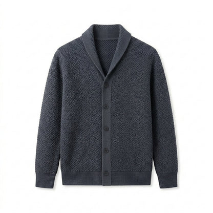 Agtxilue™ Beaumont Textured Cardigan – Men's Button-Up Business Casual Sweater Jacket