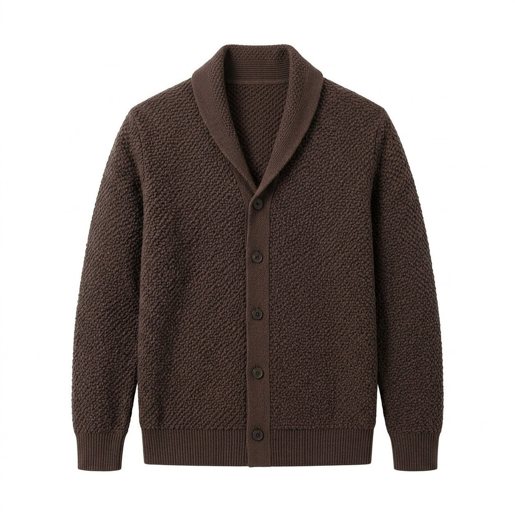 Agtxilue™ Beaumont Textured Cardigan – Men's Button-Up Business Casual Sweater Jacket