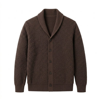 Agtxilue™ Beaumont Textured Cardigan – Men's Button-Up Business Casual Sweater Jacket