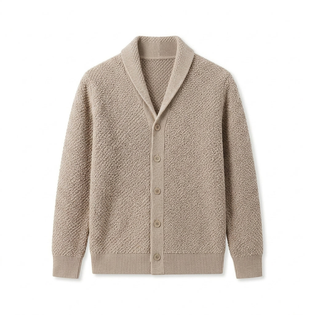 Agtxilue™ Beaumont Textured Cardigan – Men's Button-Up Business Casual Sweater Jacket